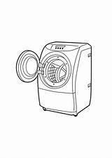 Lavatrice Waschmaschine Wasmachine Malvorlage Lavadora Ausmalbild Kleurplaten Schulbilder Große Scarica sketch template