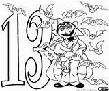 Coloring Number Sesame Street Pages Count Dracula Numbers 13 Thirteen Bats Printable Bat Sheets Oncoloring Books sketch template