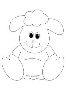 lamb easter sitting coloring page easter template