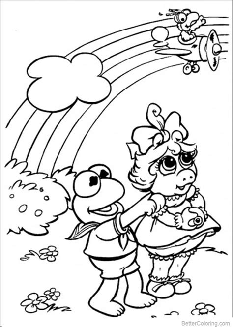 muppet babies coloring pages rainbow  printable coloring pages