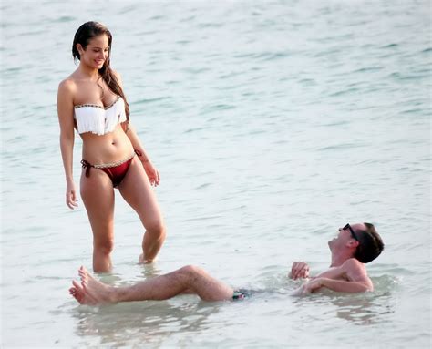 Tulisa Contostavlos Showing Off Her Perfect Bikini Body At The Beach In