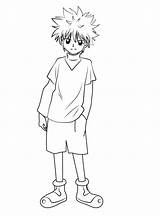 Killua Zoldyck Gon Drawingtutorials101 Coloriage Boy Colorier sketch template