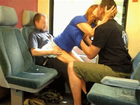 slutwife kissing husband while riding stranger in train flashing s public sex pics from