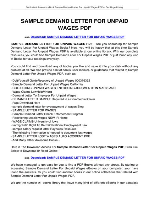 letter  demand  unpaid salary fill  sign printable template