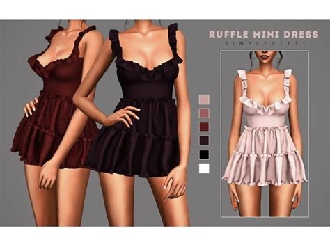 Simplystefi Ruffle Mini Dress The Sims 4 Download