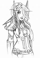 Elf Warcraft Elves Paladin Elven Ausmalbilder Malvorlagen Sketchite sketch template