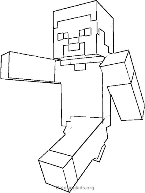 steve minecraft  coloring pages