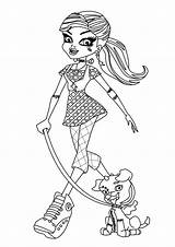 Monster High Coloring Dog Frankie Pages Stein Walking Color Little Her Characters Collar Getcolorings sketch template