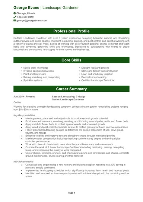 landscaping resume  guide  resume template