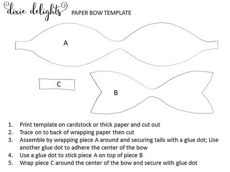 printable paper bow template printable templates
