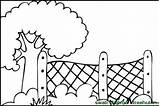 Coloring Fence Pages Fencing Garden Wire Farm Sketch Treehut Set Color Template Views Printable sketch template