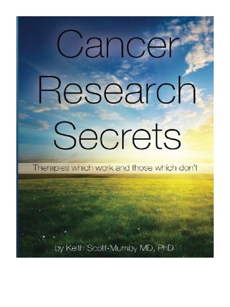 cancer research secrets therapies  work    dont keith scott mumby