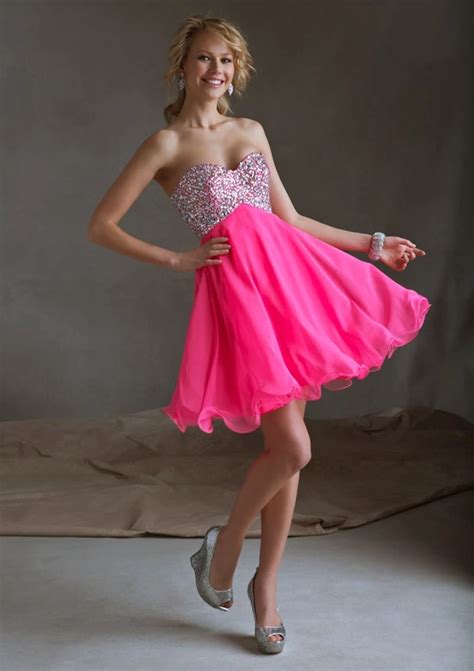 Sexy Sweetheart Chiffon A Line Hot Pink Beautiful Girl Party Dress