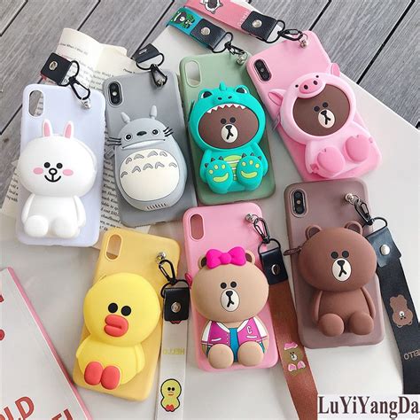 cute cartoon zipper wallet phone case  huawei p  p p mate      pro lite