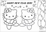 Kitty Hello Year Happy Pages Coloring Mimmy Color Online Holidays Kids sketch template