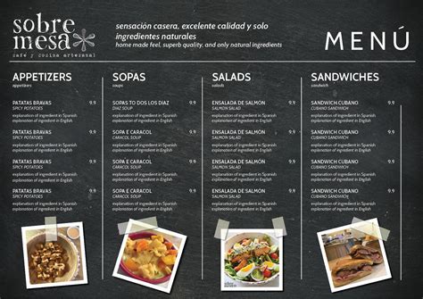 sobremesa coffee and kitchen needs a food menu 22 menu designs for a