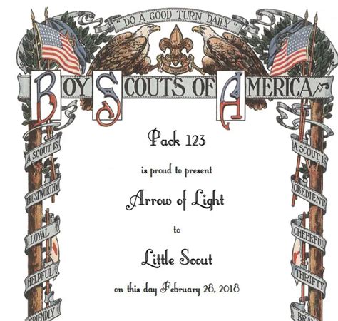 scout recognition certificate fill    information scouter mom