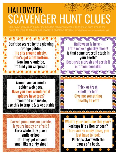 halloween scavenger hunt printable clues  kids treasure hunt