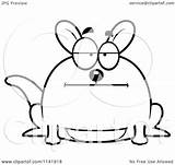 Chubby Kangaroo Bored Clipart Cartoon Coloring Goofy Outlined Vector Cory Thoman Claddagh Royalty Template Clipartof sketch template