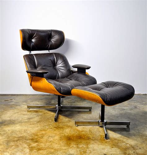 select modern plycraft eames style leather lounge chair ottoman
