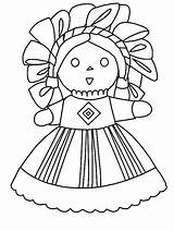 Mexican Coloring Doll Pages Dress Color Drawing Girl Luna Beautiful Dancing Woman Colorluna sketch template