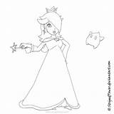 Rosalina Mario Bros sketch template