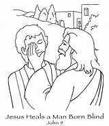 Coloring Jesus Blind Heals Man Pages Mud sketch template