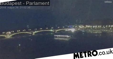 moment tourist boat is hit by floating hotel in budapest river tragedy