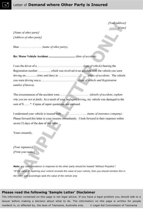sample accident settlement agreement letter onvacationswallcom