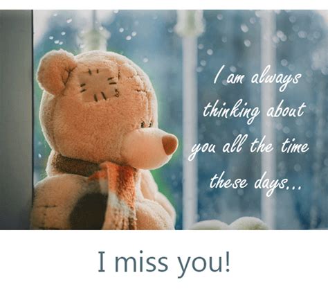 Cute Teddy Miss You Love You Free Missing Him Ecards Greeting Cards