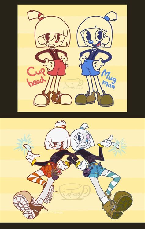 If Cuphead And Mugman Were Humans But Then Turn Into