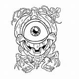 Monster Coloring Demon Pages Colouring Printable Colorare Books sketch template