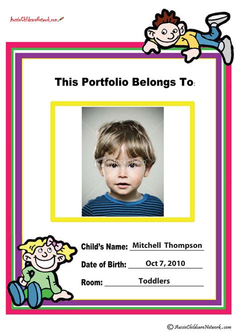 printable preschool portfolio cover page templates printable
