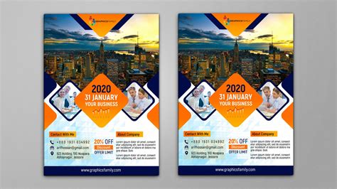 colorful business flyer  psd template graphicsfamily