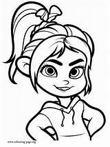 Coloring Ralph Schweetz Von Wreck Vanellope Pages Colouring Sheets Printable Color Disney Face Character sketch template