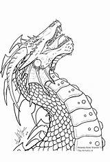 Dragon Coloring Pages Dragons Line Drawing Drawings Head Adults Color Adult Fantasy Kids Printable Deviantart Sketch Fairy Cute Print Book sketch template