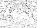 Dolphin Delfin Relaxing Dolphins Delfines Ausmalbilder Leuk Raskrasil Volwassen Kleurende Ontspannen Verbnow Drucken Unterwasserwelt Malvorlagen sketch template