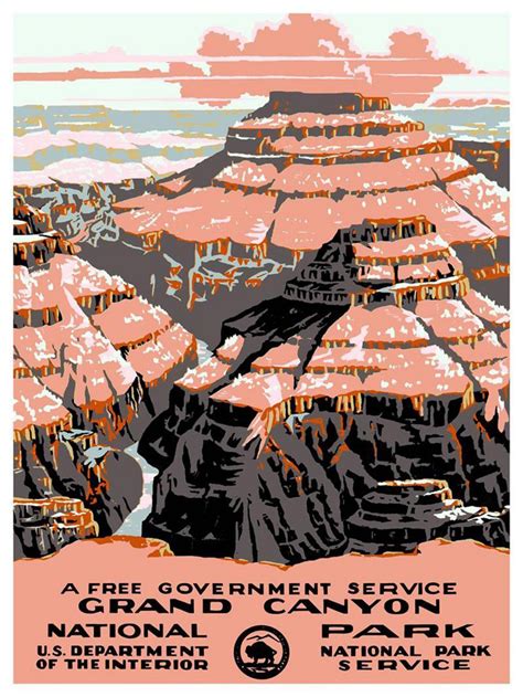 Grand Canyon Park Vintage Tourism Poster Art Dated 1938