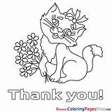 Thank Coloring Pages Printable Cat Flowers Teacher Appreciation Card Cards Kids Service Waldo Sheet Color Getcolorings Getdrawings Print Colorings Title sketch template