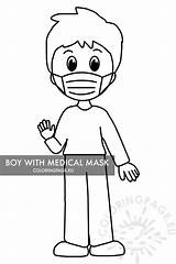 Mask Coloring Medical Protective Child Coronavirus People Boy Posted Coloringpage Eu sketch template
