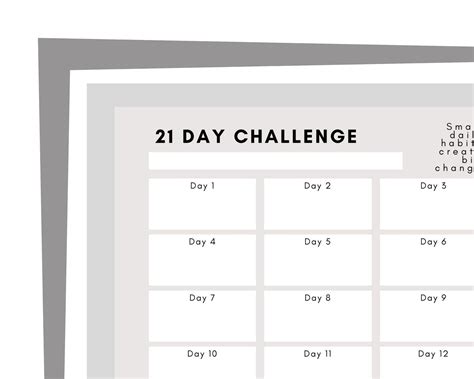 21 day challenge tracker printable habit tracker pdf goal 21 day