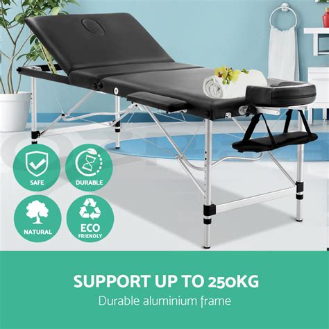 Zenses Massage Table Portable Aluminium Wooden 2 3 Fold