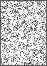 Coloring Pages Owl Cute Printable Dover Adults Van Book Hippie Snowy Publications Color Print Sheets Kids Baby Doverpublications Wink Crayon sketch template