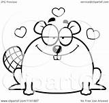 Beaver Cartoon Chubby Clipart Outlined Coloring Vector Thoman Cory Regarding Notes sketch template