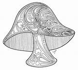 Coloring Pages Mushroom Trippy Getcolorings Color sketch template