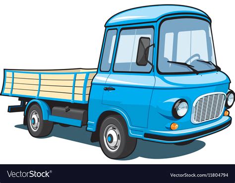 cartoon blue small truck royalty  vector image