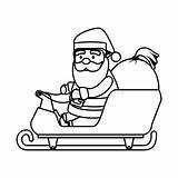 Santa Claus Colorear Carriage Trineos Navidad Trineo Illustrations sketch template