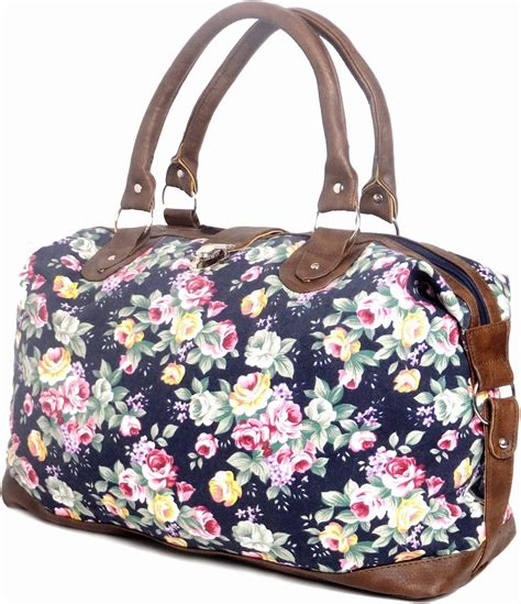 Womens Canvas Weekend Bag Ladies Stylish Hand Luggage Travel Overnight