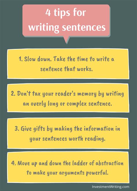 great tips  writing sentences susan weiners blog  investment