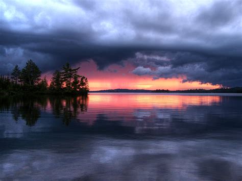 storm clouds  sunset  image